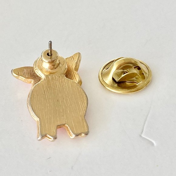 Vintage Articulated Pink Pig Lapel Pin Tie Tac Enamel Moving Head Estate Find - Picture 8 of 12